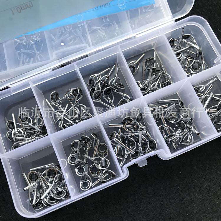 100个装矶竿稍环 矶钓竿导眼环 导线环导环 鱼杆导眼