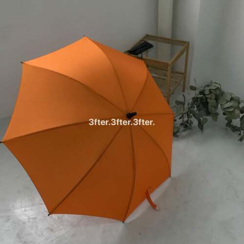 3fter 祇有我家有 自制系orange橘色可爱女生人手一把ins长柄雨伞