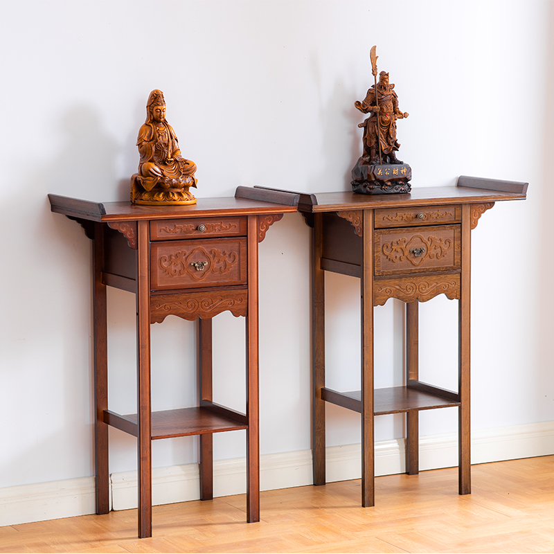 供桌香案家用佛台供奉神台财神爷佛龛新中式立柜实木小条案贡桌子