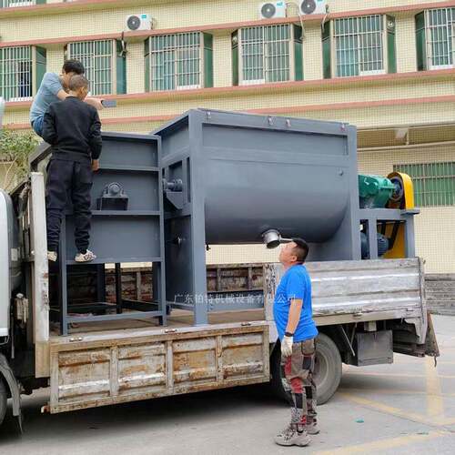 泥土粉煤灰拌料机抹灰砂浆水泥搅拌机5吨建筑原材料卧式搅拌机