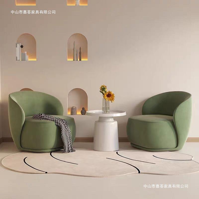 欧式高级现代单人设计师款单人沙发椅休闲客厅阳台卧室单人沙发椅