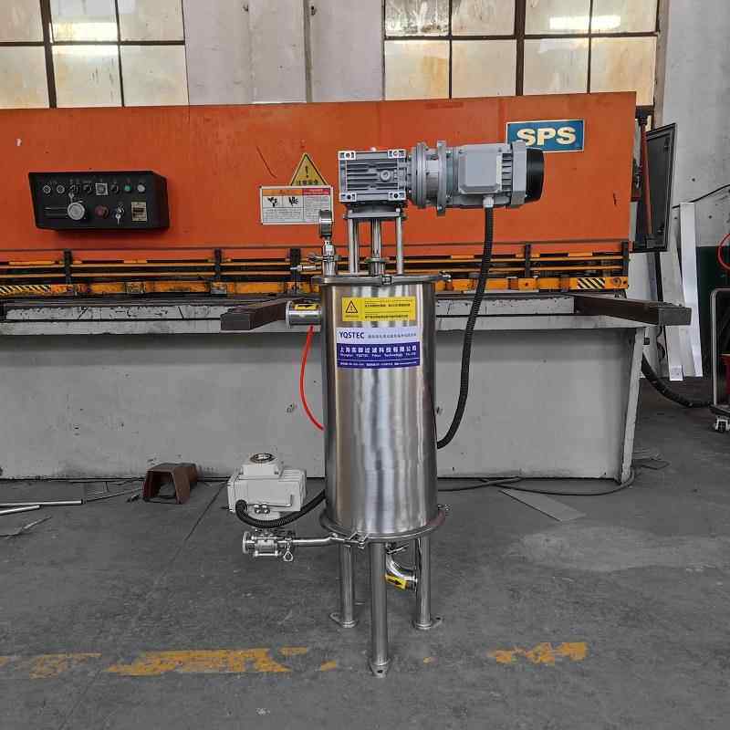 YQSTEC全自动外刮刀自清洗过滤器快开式锂电浆料浓稠液过滤机