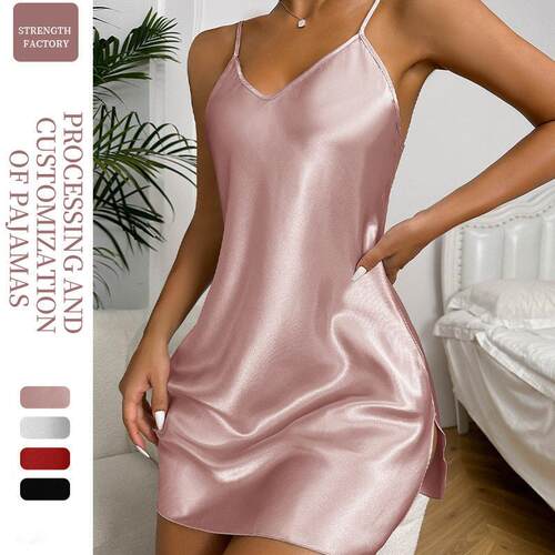 Women Mean Girls Plain Criss Cross Backless Cami Nightdress