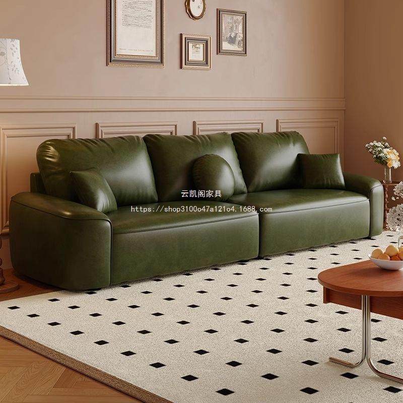 凯沙发美阁式家云用油蜡皮厅GSJ沙发客感直排猫抓小户型沙发轻奢