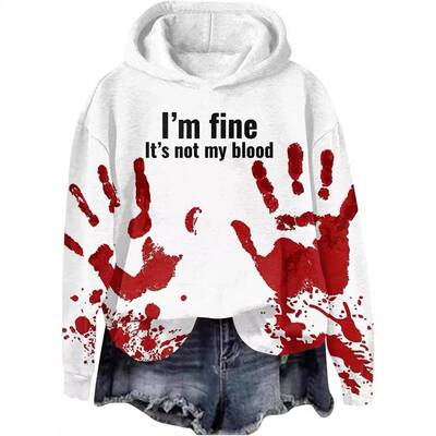 Halloween Women's Hoodie 3D Digital Print Long Sleeve