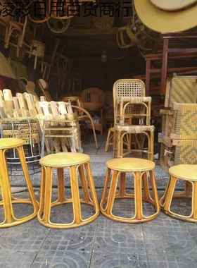 云高南凳手工藤IQD编凳圆制凳矮凳竹凳跳舞圆子家居喝茶凳其他实