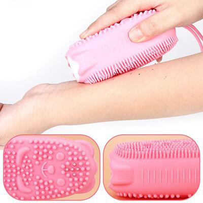 Double-sided Massage Scrub Sponge Silicone Body Scrubber Exf