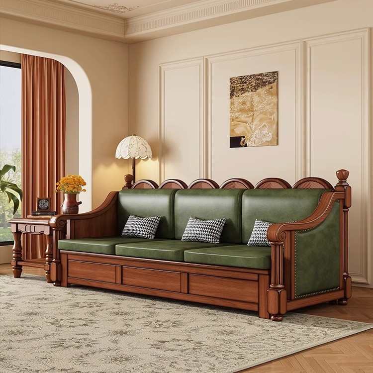 美式实木沙发多功能沙发床坐卧两用客厅大小户型推拉可折叠伸缩床