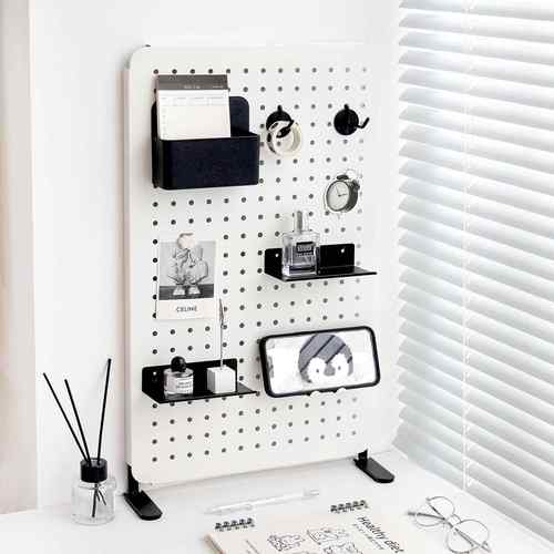 未默集舍磁吸洞洞板桌面靠墙免打孔学习立式书桌上置物架展示收纳