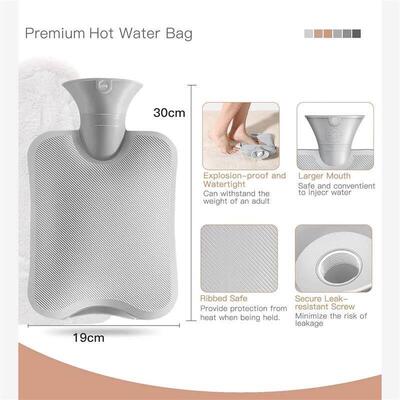 Hot Water Bag with Cover 2L Hot Water Bottle for Bed Warm Wa