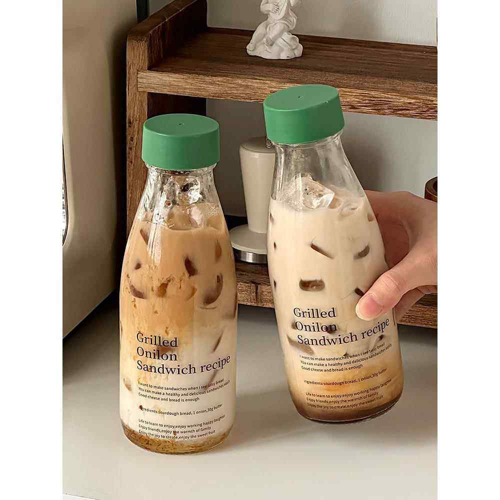 咖啡杯便携外带随行杯玻璃杯女高颜值水杯外带密封杯子水瓶饮料杯