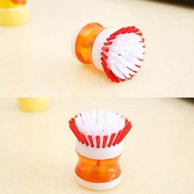 Kitchen Cleaning Brush Pot Dish Brush Soap Dispenser 2 In 1