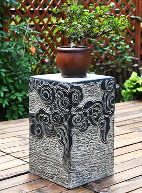 室内户外小院大门口装饰摆饰中式庭院人造石鼓门墩坐墩彷石凳底座