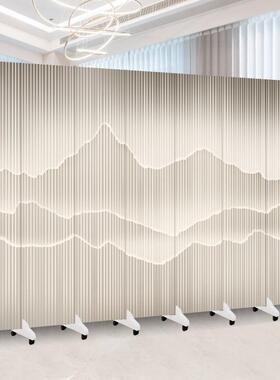 屏风in8M38zA隔断松木约简现代办公室厕防水遮挡墙叠移动玄关布艺