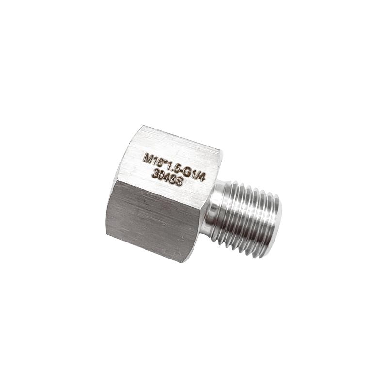 硕桦304不锈钢压力表接头 内丝M16X1.5-外丝2分 内M16*1.5-外G1/4