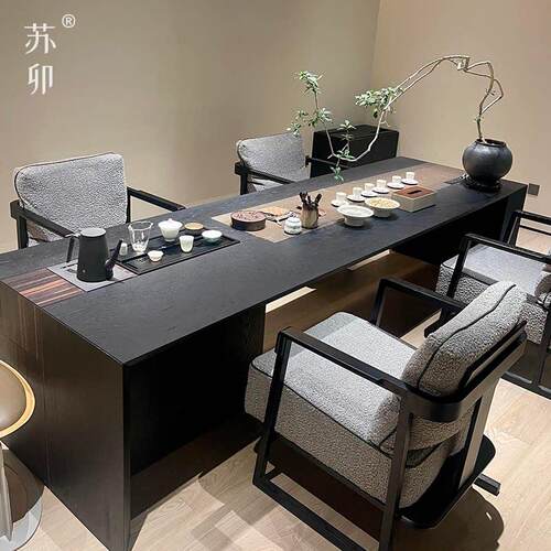 苏卯实木茶桌椅组合高端别墅家用会客新中式泡茶台设计师2025新款