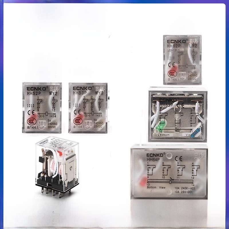 日科HH62P小型中间继电器 HH54P HH53P JQX-13F 220V交流12V 24V
