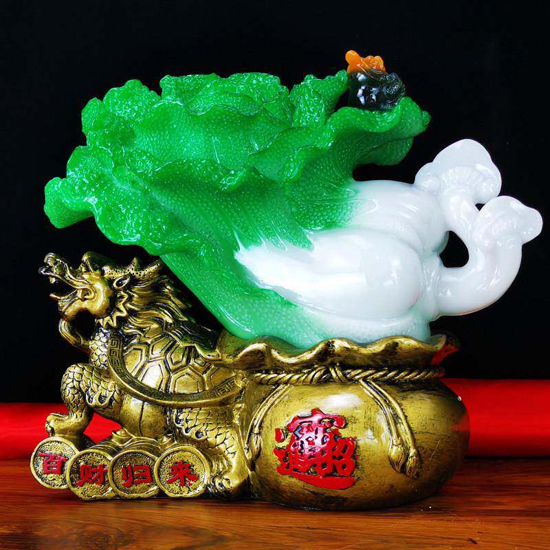 财龙龟玉白菜摆件铺百财归办公来室客厅玄关酒柜装饰店OOU招开业