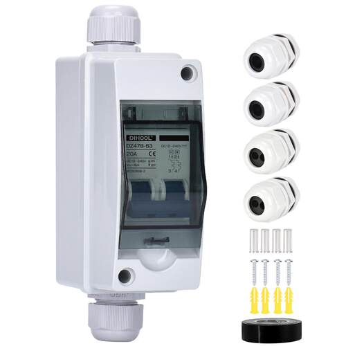直流光伏断路器防水盒DIHOOL DC12v-240v电动车蓄电池光伏DZ47B