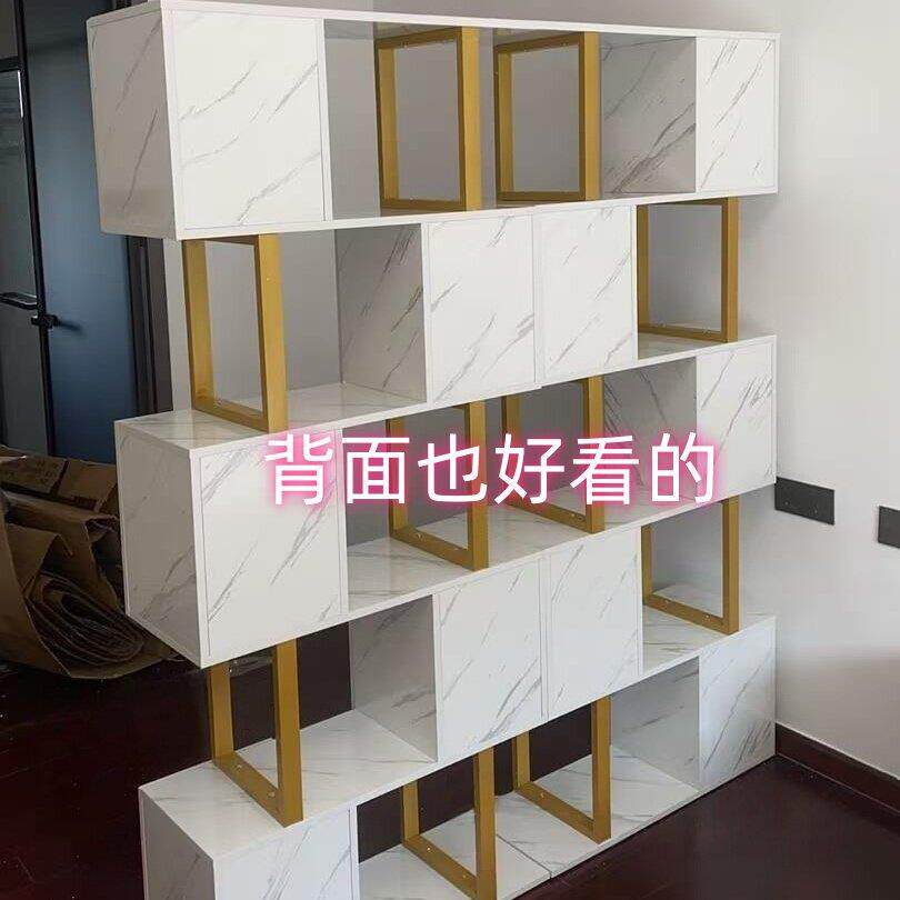新款隔断屏风入户现代简约理发店产品柜落地镂空书架置物架隔断柜
