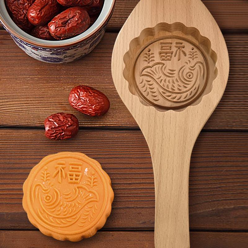 木质月饼模具糕点印模家用糯米糍粑粑工具米粿做饼印