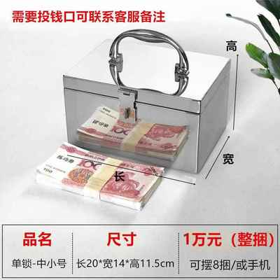 高档锈钢密件码箱带锁的小皮匣子家用文不箱子收纳柜铁盒子手机收