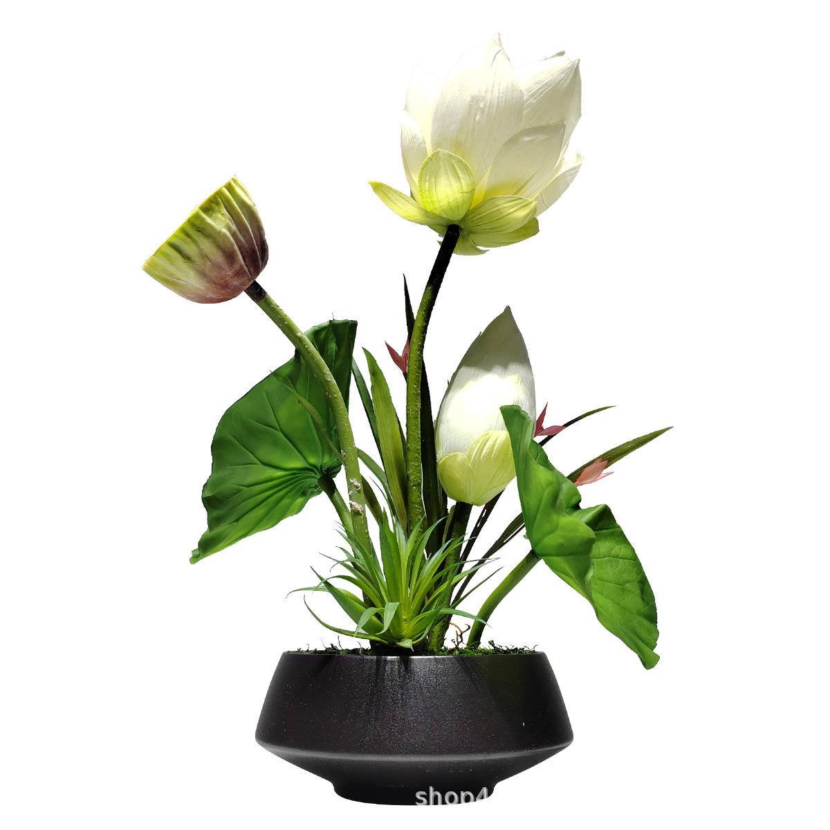 新中式仿真花假荷花莲蓬家居装饰绿植客厅样板房花艺摆设摆件插花