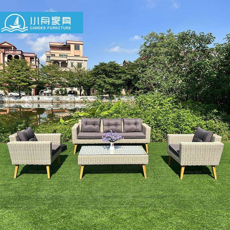 北欧户外藤编沙发酒店室外阳台客厅庭院家用沙发茶几组合防水防晒
