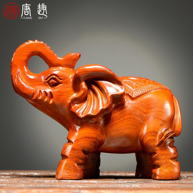 大象摆件一对木雕花梨木实木木头小象客厅玄关家居装饰木质工艺品