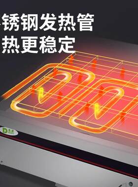 电热牛排扒炉手抓饼机不锈钢双温控台式电平扒炉摆摊商业用铁板烧