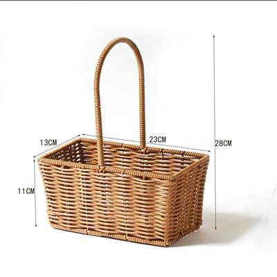 花篮花篮藤编提篮编织鲜花花瓶