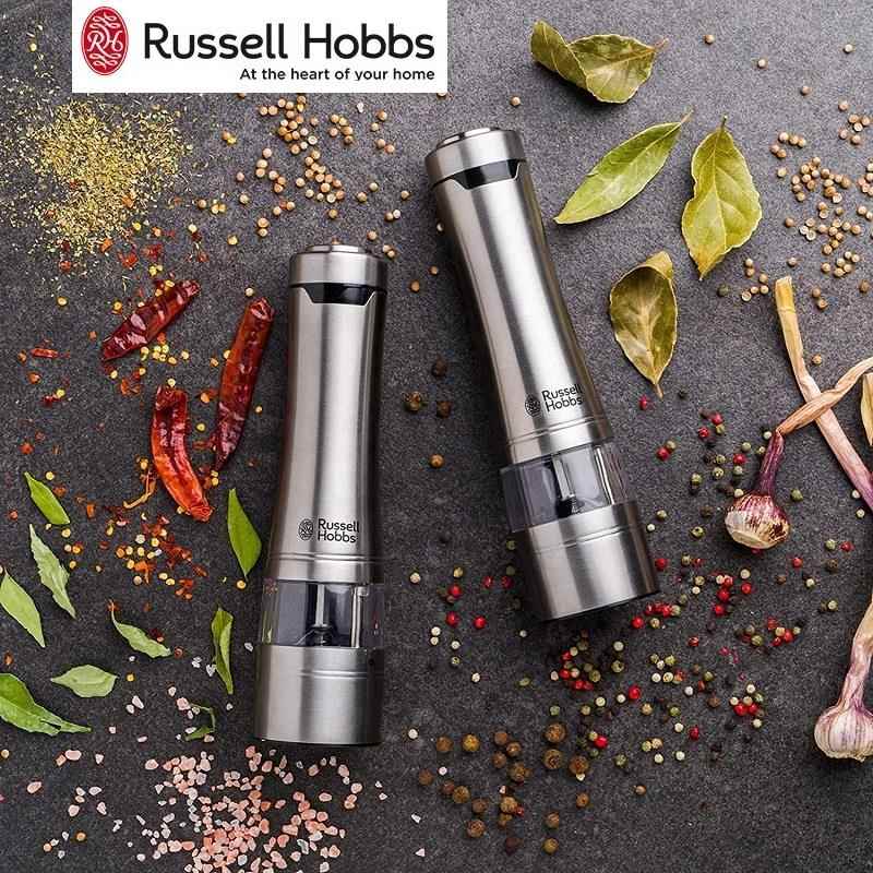 英国进口Russell Hobbs领豪不锈钢电动胡椒研磨器海盐花椒研磨器