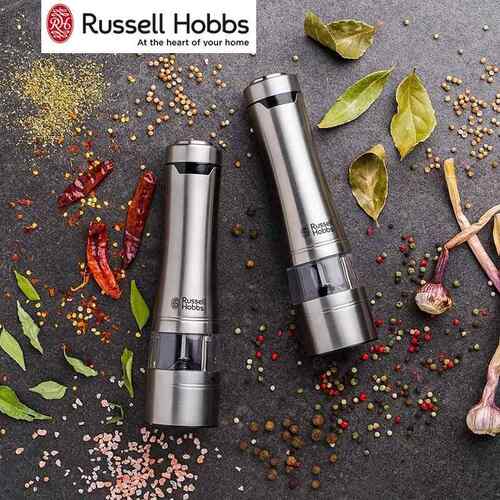 英国进口Russell Hobbs领豪不锈钢电动胡椒研磨器海盐花椒研磨器