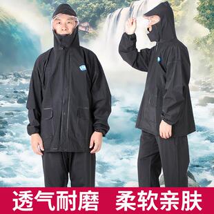 加厚男女外送骑行防暴雨电动车机车雨披 套装 姜太公两件式 雨衣雨裤