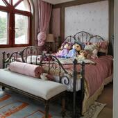 白色公主床 铁艺床 铁艺床1.5 床铁架床 床架双人床1.8米 高档欧式