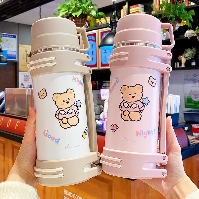 W1TR大容量保温壶宿舍学生1000ml1升家用泡茶带盖水杯子外出旅行