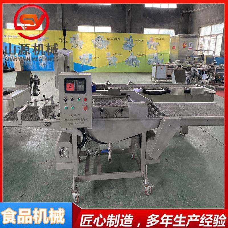 秋刀鱼上浆机 全自动竹夹鱼裹浆上糠机 商用刀鱼段油炸流水线