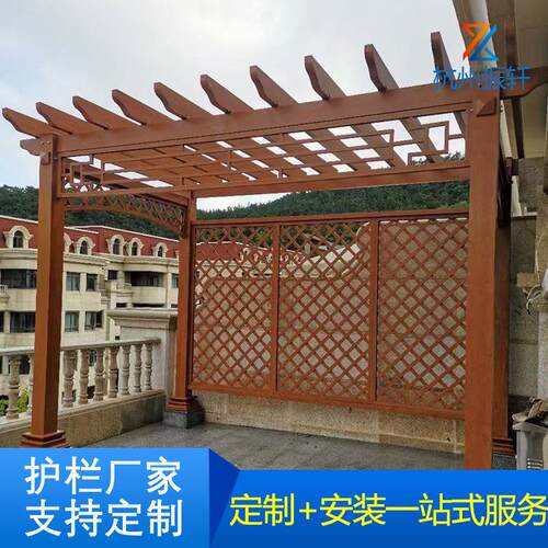 户外仿古葡萄架凉亭古建木质庭院别墅廊架水榭回廊文化防腐木长廊