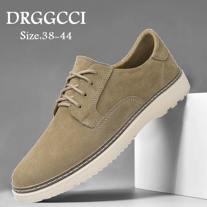 DRGGCCI男士真皮豆豆鞋2026夏季新款休闲乐福鞋系带软底防滑时尚