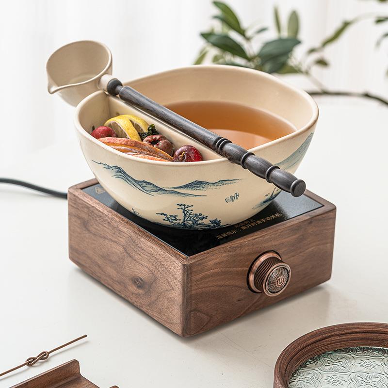 古法煮茶碗勺套装围聚煮茶炉电陶炉家用养生白茶果茶泡煮茶器小型