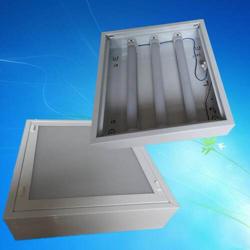 调顺LED格栅灯T8胶片灯盘300*300三管吸顶LED灯盘荧光灯