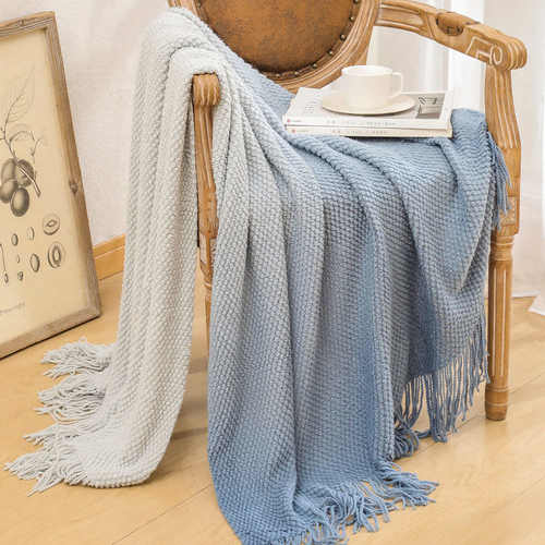 渐变色菠萝blanket午睡针织毯沙发毯盖毯毯子毯毯豆豆格毛毯空调