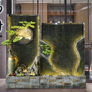 入户水幕墙流水屏风摆件新中式风水轮流水生财景墙办公室水系景观