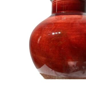 经典郎红纯手工拉柸天球瓶郎窑新中式红家居插花、水培、落地摆件