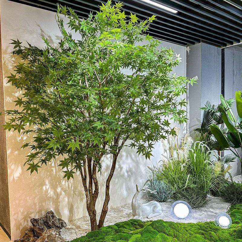 仿真青枫树枫叶树装饰假树橱窗绿植造景室内仿生植物落地家居装饰