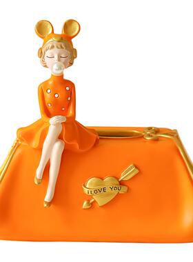 创意纸巾盒收纳客厅轻奢床头柜装饰品摆件家居饰品乔迁新居礼品道