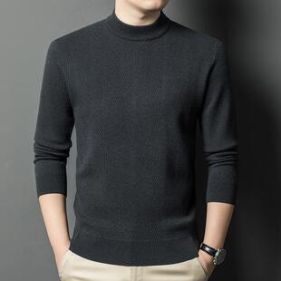 YA衣针织羊毛衫 加季 暖休闲圆领保毛24087 厚中年男装 男冬士羊绒衫