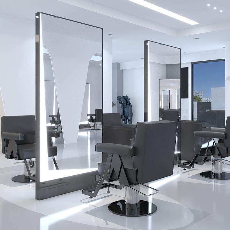 理髲店镜子新款网红落地镜美发店镜台发廊专用单面烫染全身剪发镜