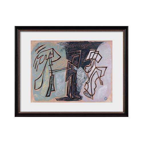 现代抽象艺术组合装饰画客厅沙发背景墙高级感实木挂画玄关柜壁画
