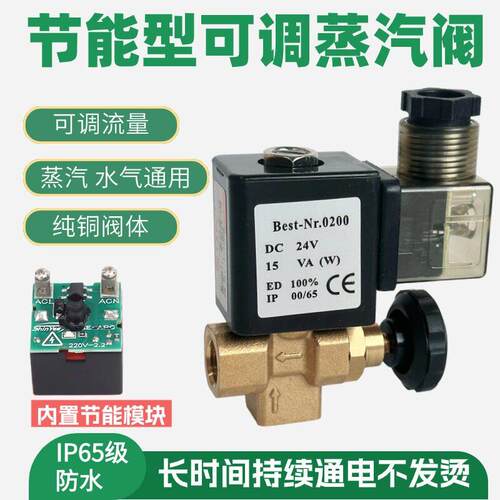 可调蒸汽电磁阀 TJF-08 2分接口 烫台熨斗蒸气气阀 AC220V DC24V